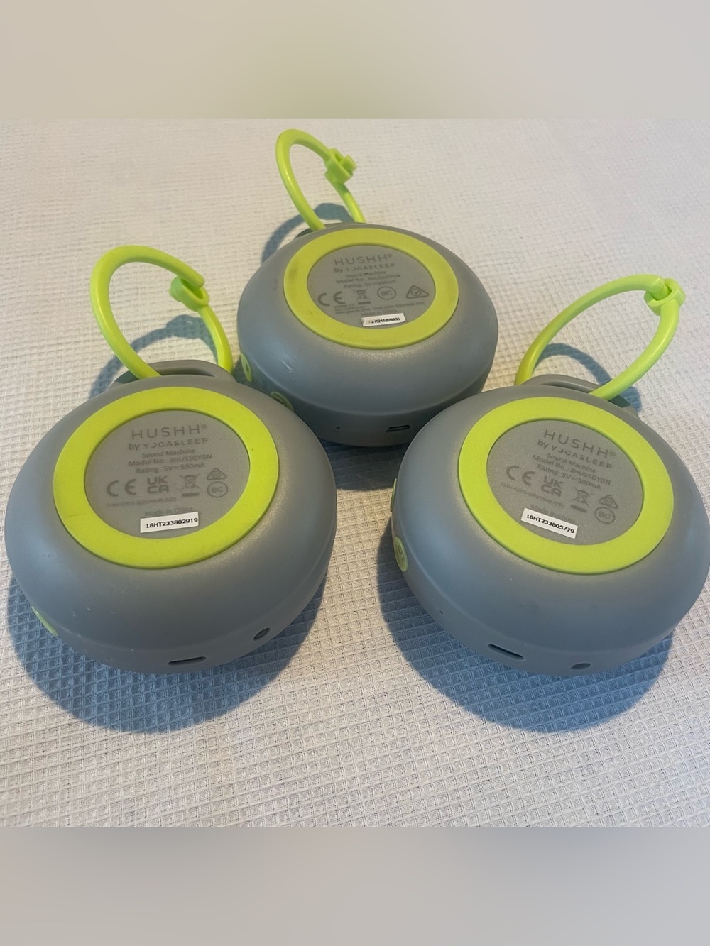 Lot of 3 Yogasleep Hushh White Noise Sound Machines Tested Working